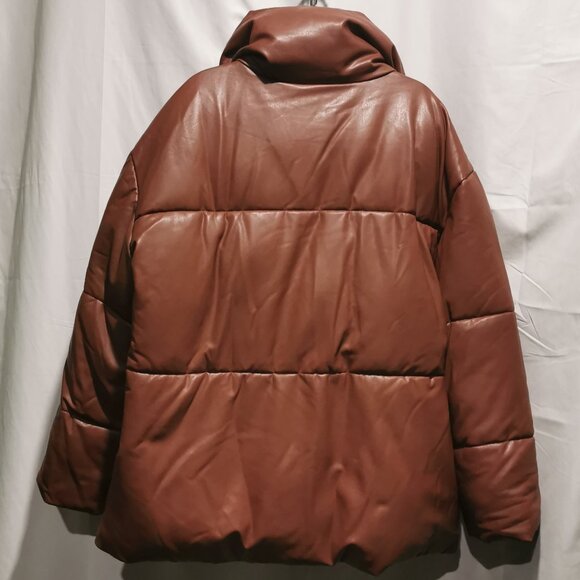 Oversized Faux Leather Puffer Size XL NWOT #146 - Picture 3 of 7